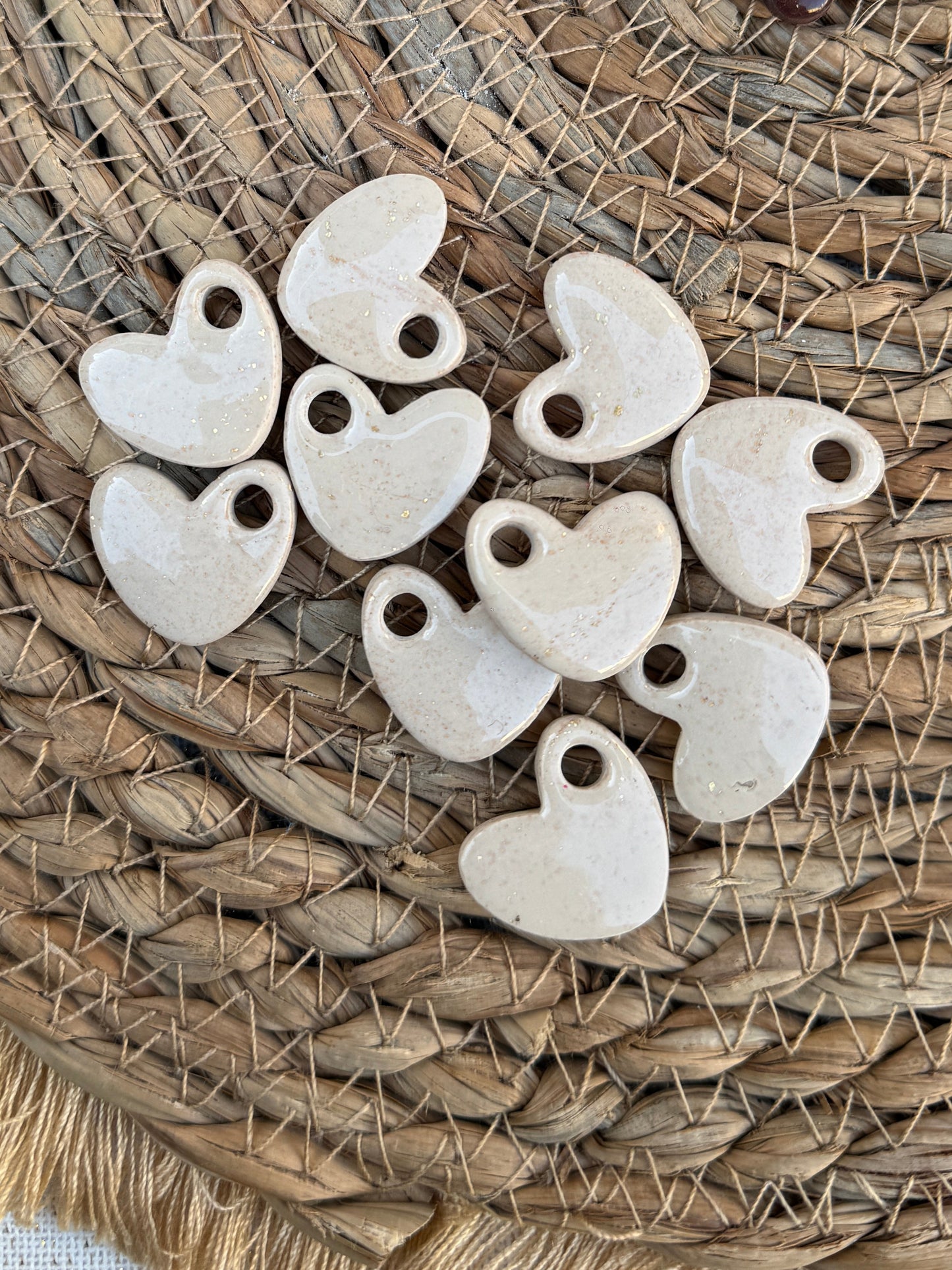 Pampilles cœurs beige