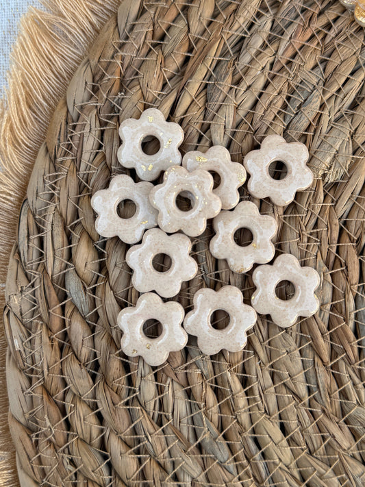 Pampilles petites fleurs beige