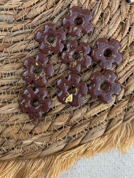 Pampilles fleurs marron