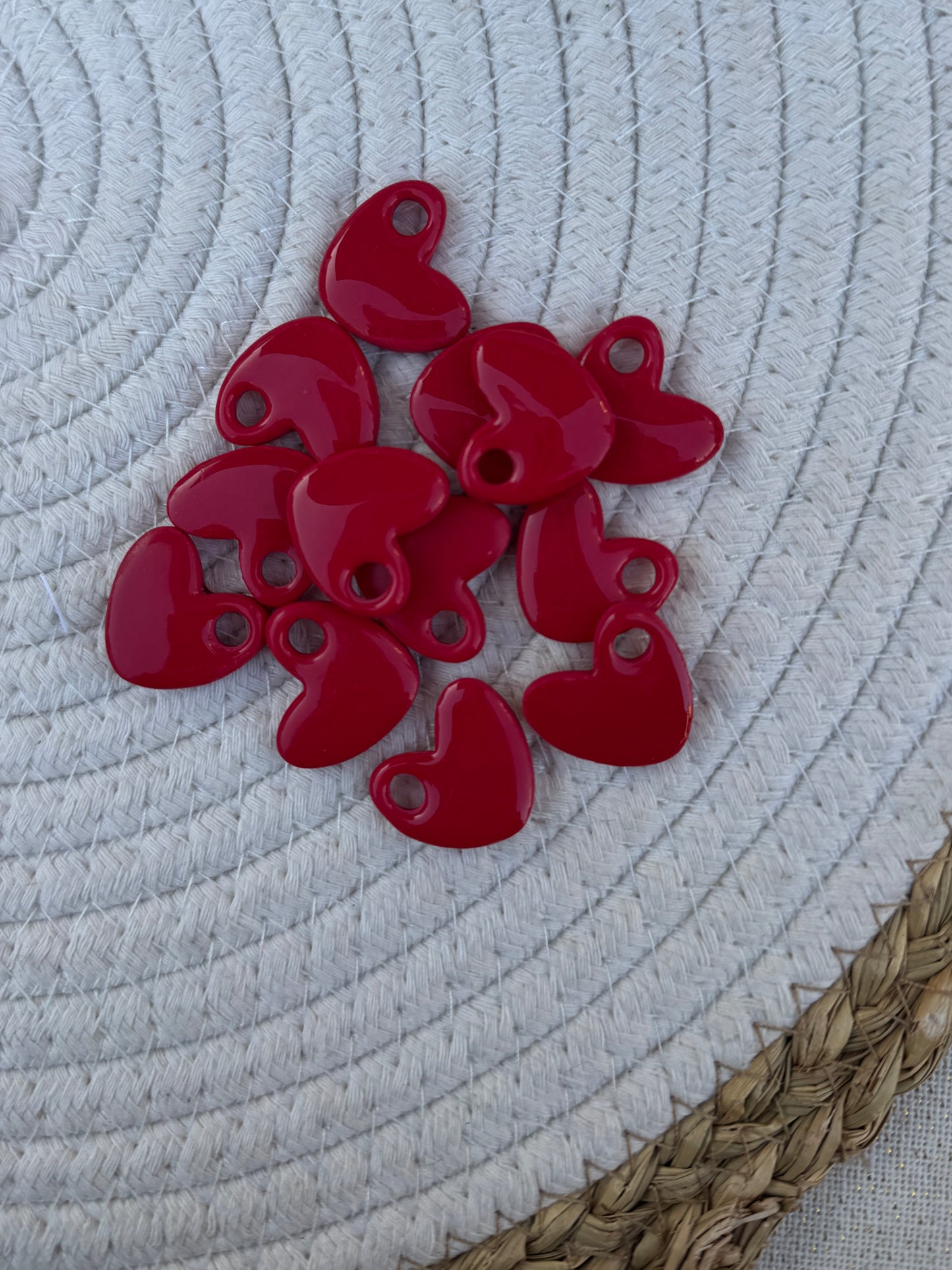 Pampilles coeurs rouge cerise